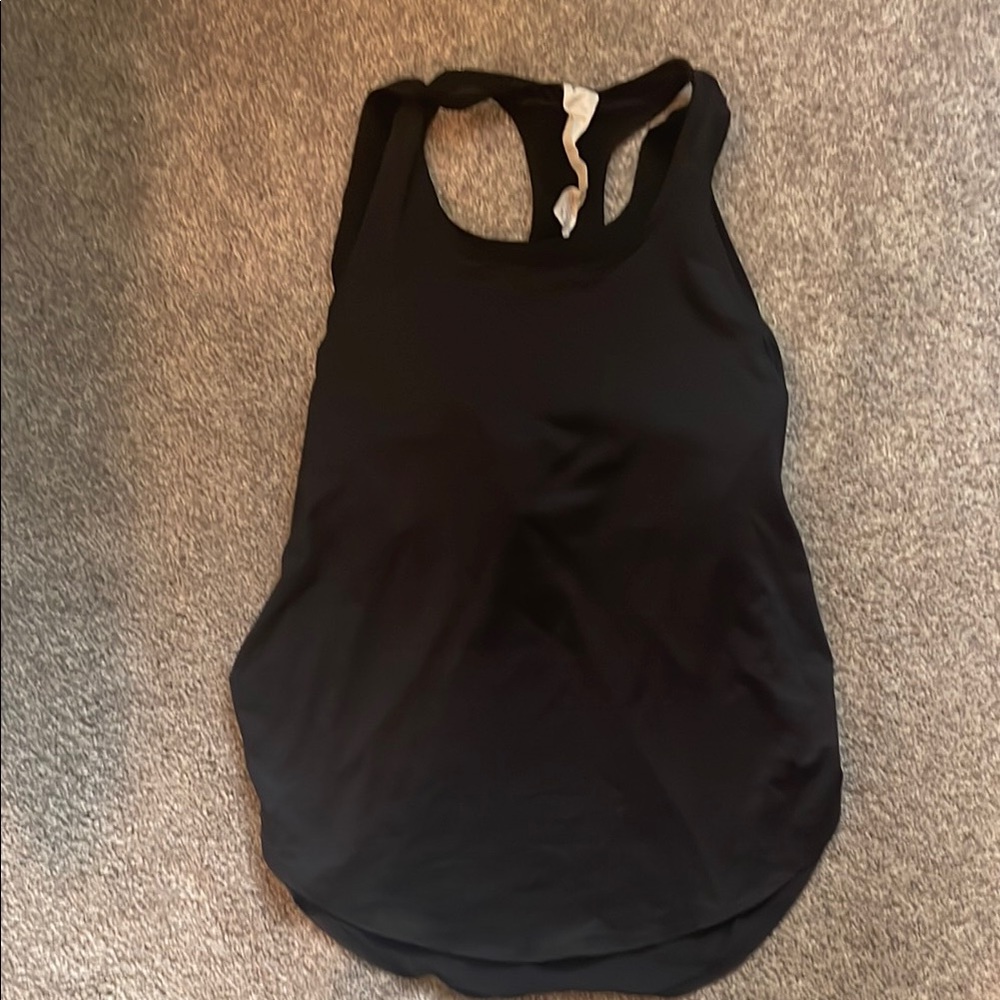 Fabletics Black Fitted Cut Out Tank Top
